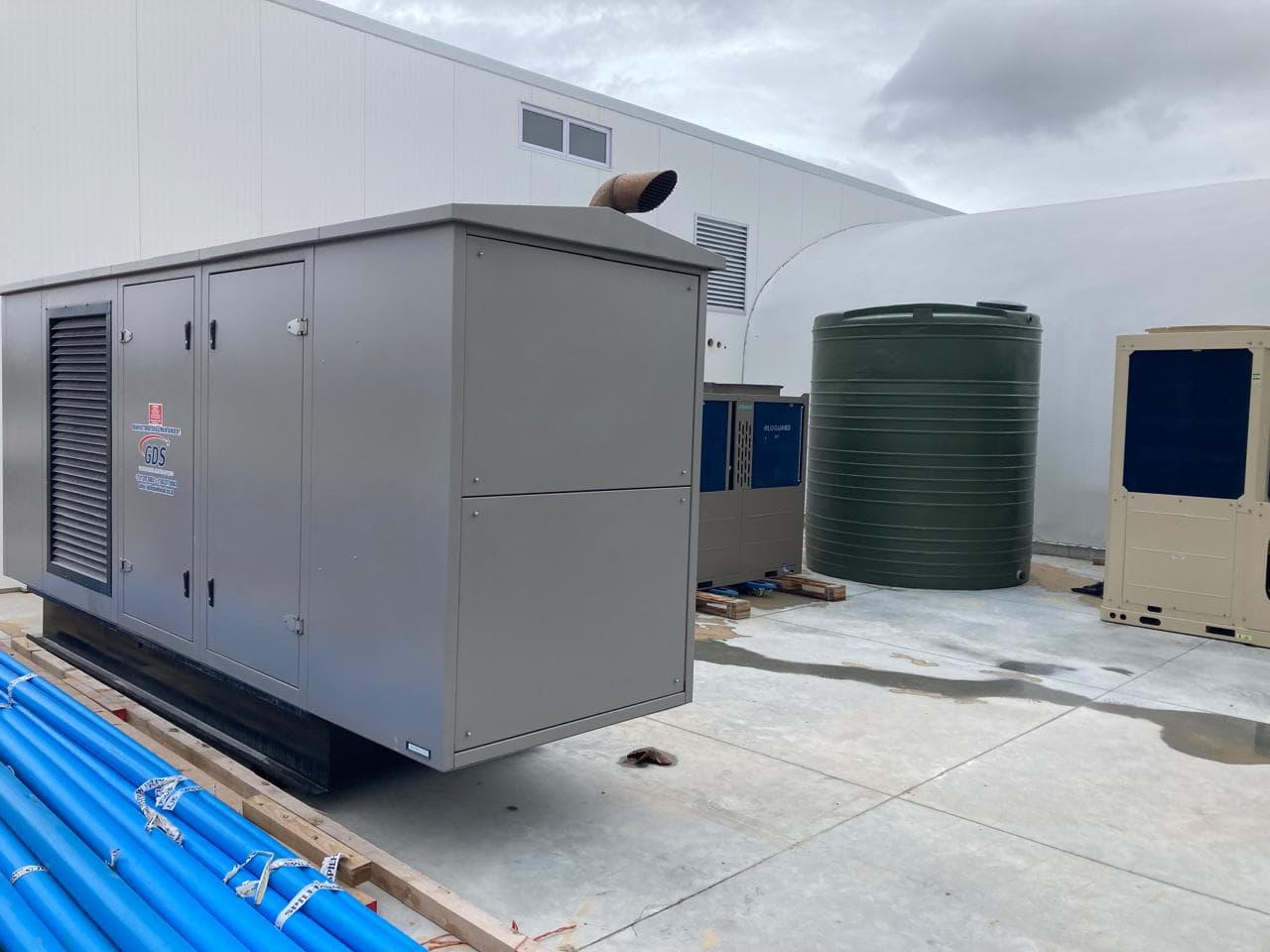 Industrial HVAC plant in a service yard